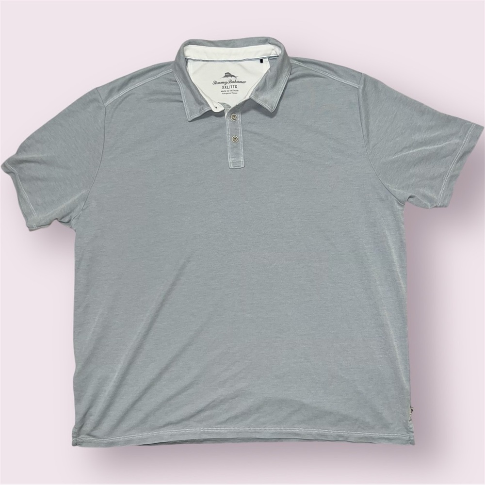 Tommy Bahama Shoreline Surf Polo Shirt Mens XXL Short Sleeve Gray